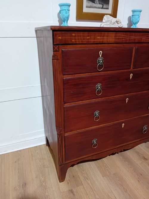 ANTIQUE GEORGE III MAHOGANY CHEST OF DRAWERS C178595 - ADDITIONAL PHOTO 8