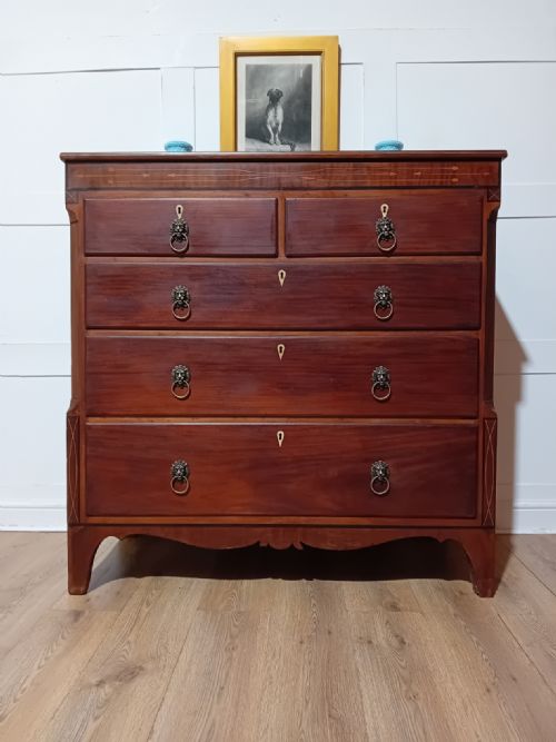 ANTIQUE GEORGE III MAHOGANY CHEST OF DRAWERS C178595 - ADDITIONAL PHOTO 9