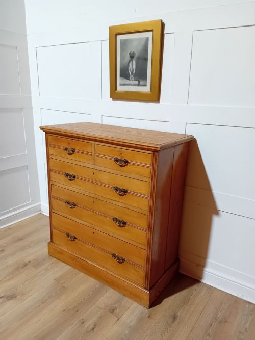 antique arts crafts victorian ash chest of drawers c187590 - CATEGORY: ANTIQUE CHEST OF DRAWERS - DATED 1890