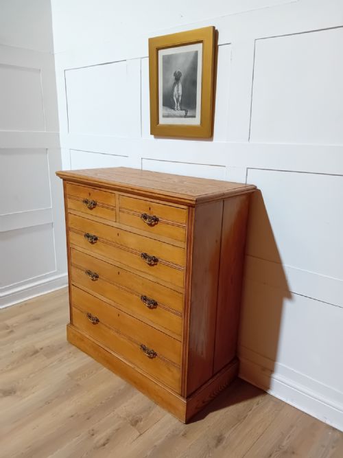 ANTIQUE ARTS CRAFTS VICTORIAN ASH CHEST OF DRAWERS C187590 - ADDITIONAL PHOTO 1