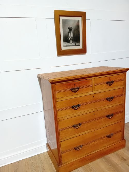 ANTIQUE ARTS CRAFTS VICTORIAN ASH CHEST OF DRAWERS C187590 - ADDITIONAL PHOTO 5