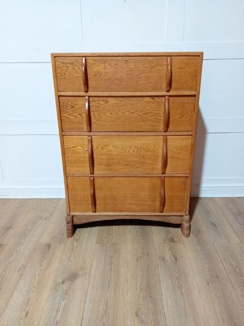 PETER WAALS COTSWOLD SCHOOL OAK CHEST OF DRAWERS - ADDITIONAL PHOTO 3