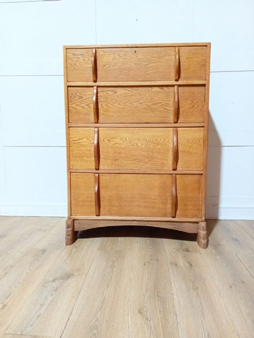 PETER WAALS COTSWOLD SCHOOL OAK CHEST OF DRAWERS - ADDITIONAL PHOTO 4