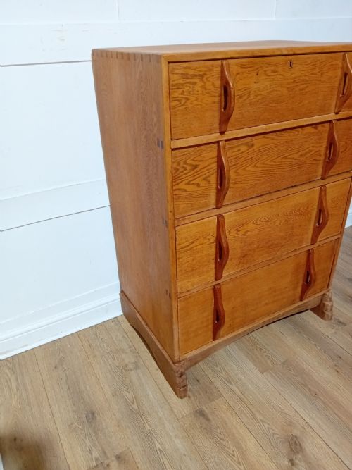 PETER WAALS COTSWOLD SCHOOL OAK CHEST OF DRAWERS - ADDITIONAL PHOTO 5