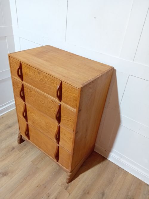 PETER WAALS COTSWOLD SCHOOL OAK CHEST OF DRAWERS - ADDITIONAL PHOTO 7
