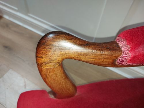 ANTIQUE VICTORIAN SOLID ROSEWOOD ELBOW CHAIR C187090 - ADDITIONAL PHOTO 4