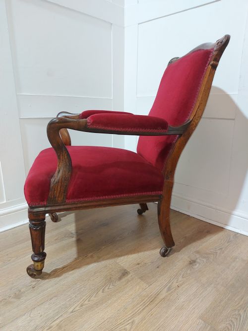 ANTIQUE VICTORIAN SOLID ROSEWOOD ELBOW CHAIR C187090 - ADDITIONAL PHOTO 7
