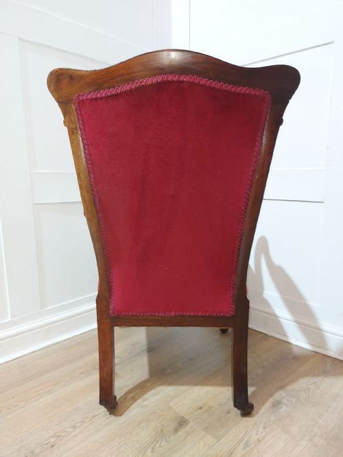 ANTIQUE VICTORIAN SOLID ROSEWOOD ELBOW CHAIR C187090 - ADDITIONAL PHOTO 8