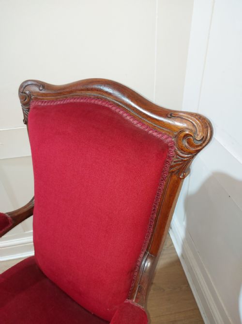 ANTIQUE VICTORIAN SOLID ROSEWOOD ELBOW CHAIR C187090 - ADDITIONAL PHOTO 10