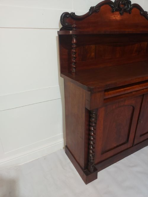ANTIQUE VICTORIAN MAHOGANY CURL CHIFFIONIER C18801900 - ADDITIONAL PHOTO 3