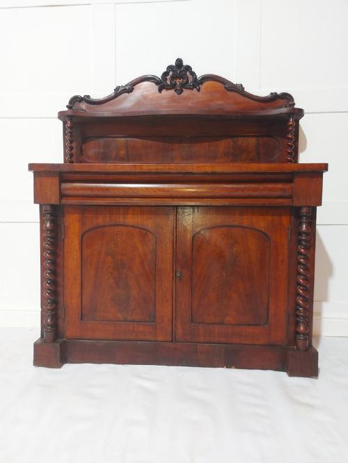 ANTIQUE VICTORIAN MAHOGANY CURL CHIFFIONIER C18801900 - ADDITIONAL PHOTO 5