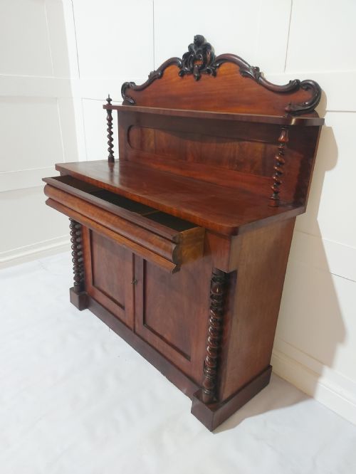 ANTIQUE VICTORIAN MAHOGANY CURL CHIFFIONIER C18801900 - ADDITIONAL PHOTO 6