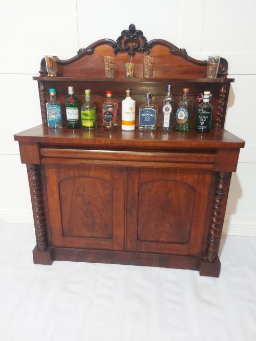 ANTIQUE VICTORIAN MAHOGANY CURL CHIFFIONIER C18801900 - ADDITIONAL PHOTO 9