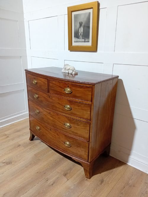 antique regency mahogany bow front chest of drawers c181120 - CATEGORY: ANTIQUE CHEST OF DRAWERS - DATED REGENCY