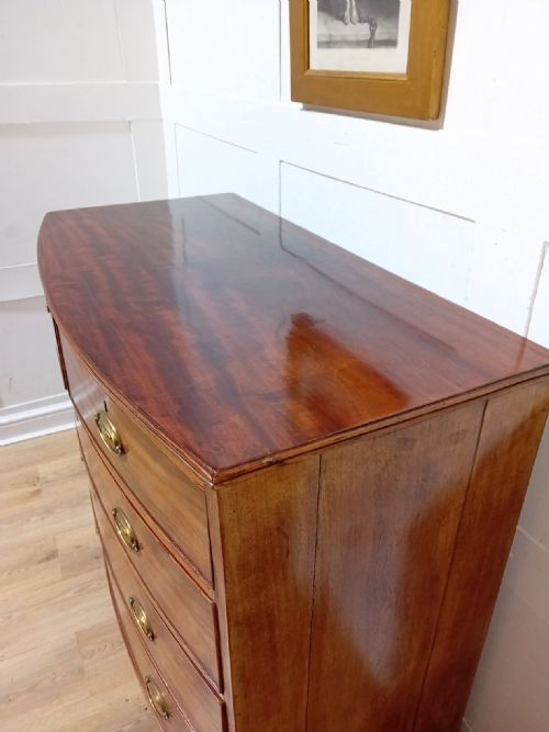 ANTIQUE REGENCY MAHOGANY BOW FRONT CHEST OF DRAWERS C181120 - ADDITIONAL PHOTO 9