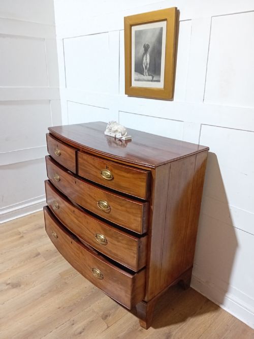 ANTIQUE REGENCY MAHOGANY BOW FRONT CHEST OF DRAWERS C181120 - ADDITIONAL PHOTO 10
