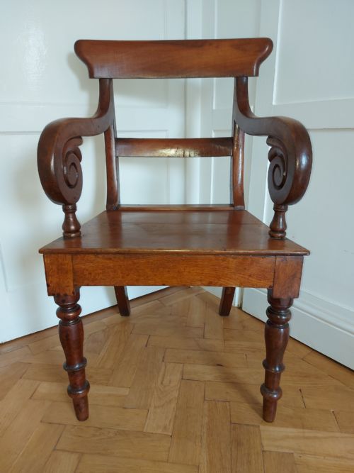 GEORGIAN OAK BAR BACK ELBOW CHAIR C180020 - ADDITIONAL PHOTO 1