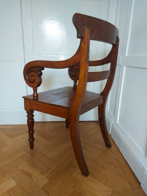 GEORGIAN OAK BAR BACK ELBOW CHAIR C180020 - ADDITIONAL PHOTO 2