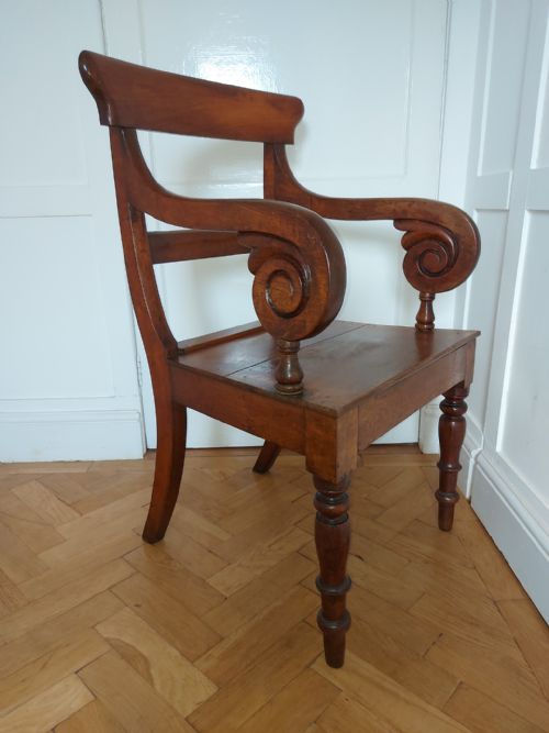 GEORGIAN OAK BAR BACK ELBOW CHAIR C180020 - ADDITIONAL PHOTO 4