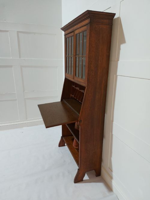 ARTS CRAFTS HARRIS LEBUS OAK BUREAU BOOKCASE C18801900 - ADDITIONAL PHOTO 5