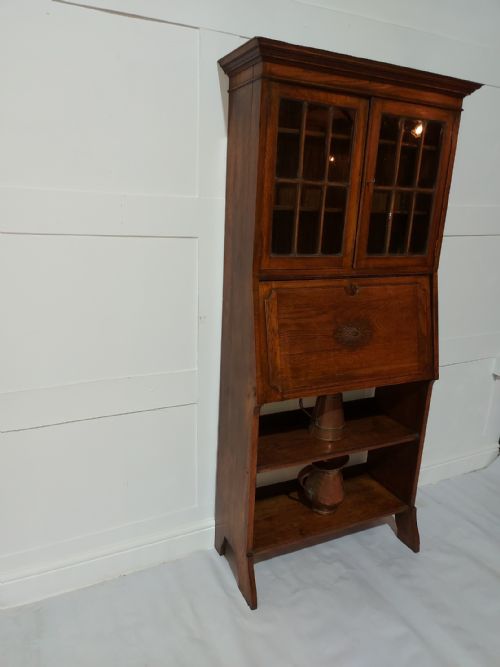 ARTS CRAFTS HARRIS LEBUS OAK BUREAU BOOKCASE C18801900 - ADDITIONAL PHOTO 8