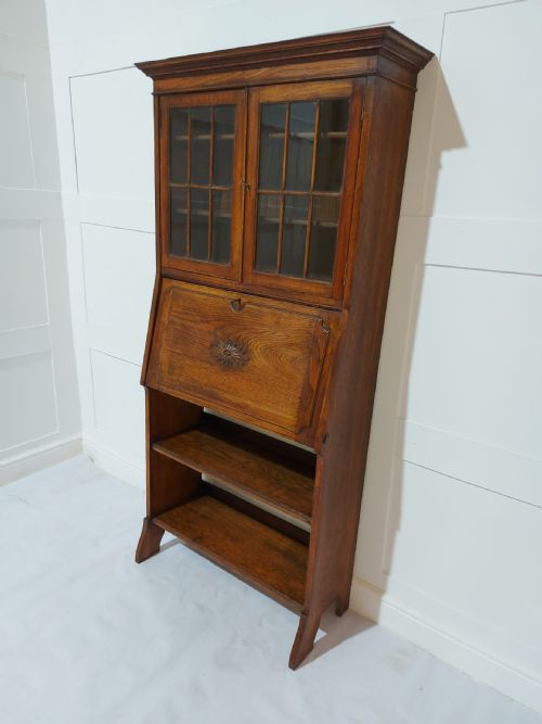 ARTS CRAFTS HARRIS LEBUS OAK BUREAU BOOKCASE C18801900 - ADDITIONAL PHOTO 13