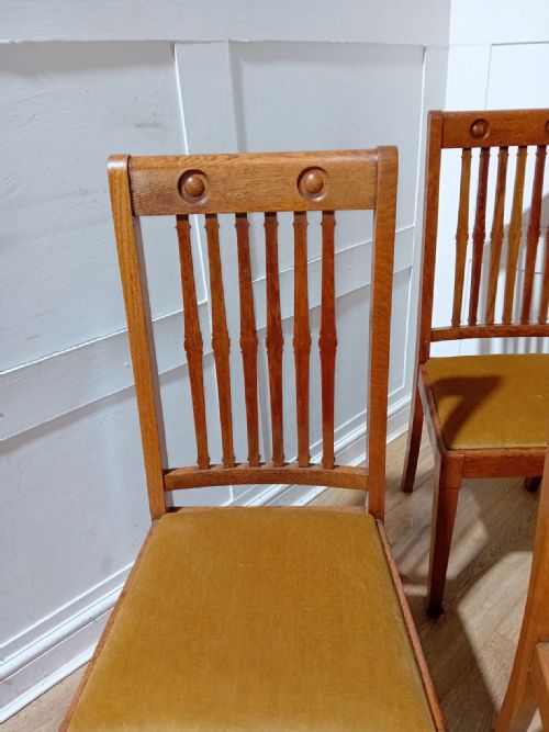 SHAPLAND AND PETTER ARTS CRAFTS OAK SET OF 4 CHAIRS C1900 - ADDITIONAL PHOTO 3
