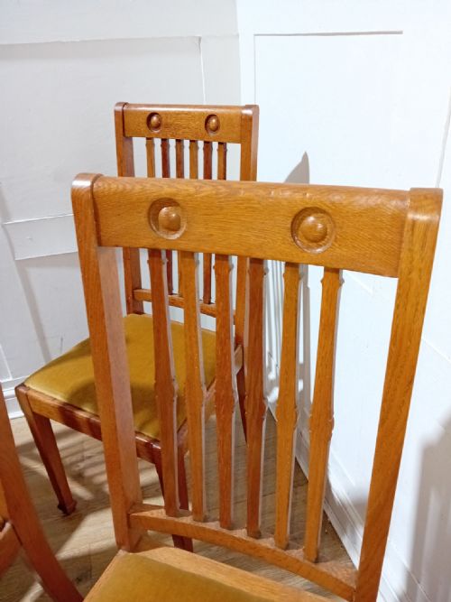 SHAPLAND AND PETTER ARTS CRAFTS OAK SET OF 4 CHAIRS C1900 - ADDITIONAL PHOTO 10
