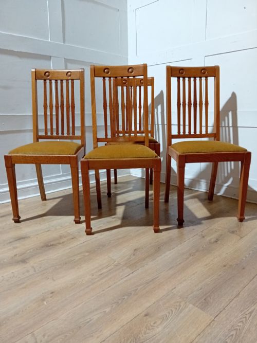 SHAPLAND AND PETTER ARTS CRAFTS OAK SET OF 4 CHAIRS C1900 - ADDITIONAL PHOTO 11