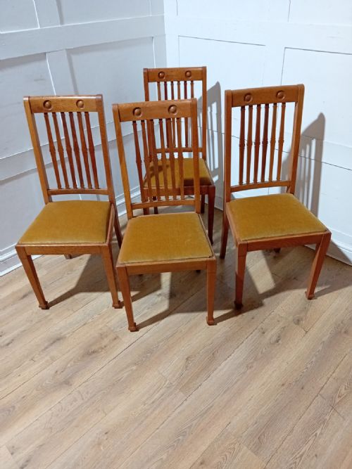 SHAPLAND AND PETTER ARTS CRAFTS OAK SET OF 4 CHAIRS C1900 - ADDITIONAL PHOTO 12