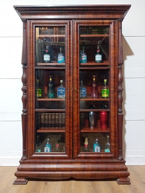ANTIQUE VICTORIAN ROSEWOOD GLAZED BOOKCASE C1880 - ADDITIONAL PHOTO 1