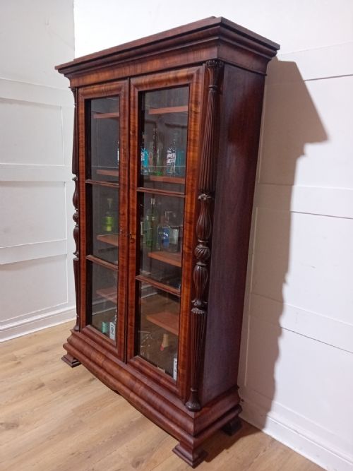 ANTIQUE VICTORIAN ROSEWOOD GLAZED BOOKCASE C1880 - ADDITIONAL PHOTO 2