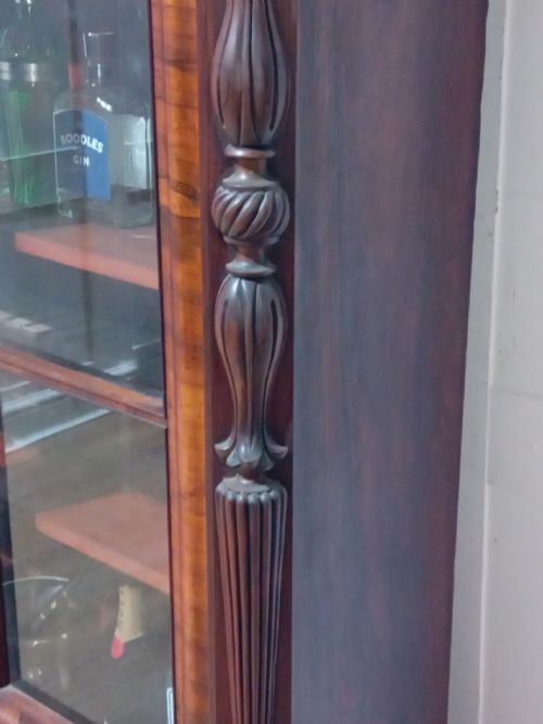 ANTIQUE VICTORIAN ROSEWOOD GLAZED BOOKCASE C1880 - ADDITIONAL PHOTO 5