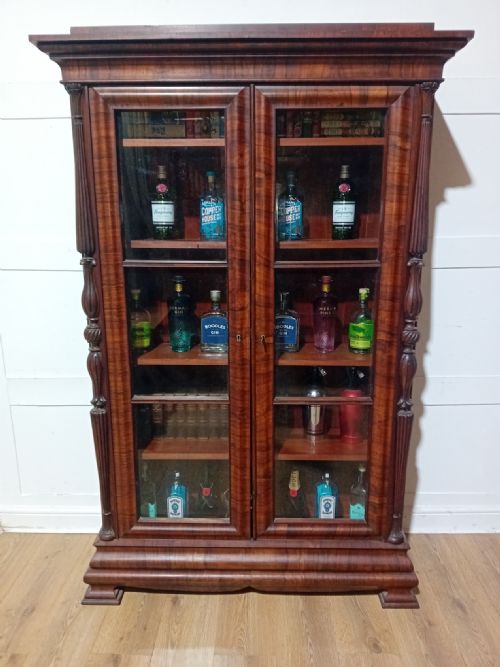 ANTIQUE VICTORIAN ROSEWOOD GLAZED BOOKCASE C1880 - ADDITIONAL PHOTO 8