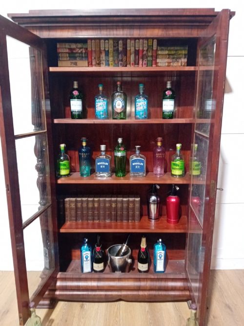 ANTIQUE VICTORIAN ROSEWOOD GLAZED BOOKCASE C1880 - ADDITIONAL PHOTO 9