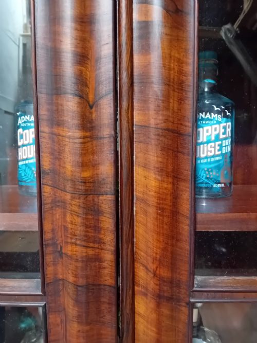 ANTIQUE VICTORIAN ROSEWOOD GLAZED BOOKCASE C1880 - ADDITIONAL PHOTO 13