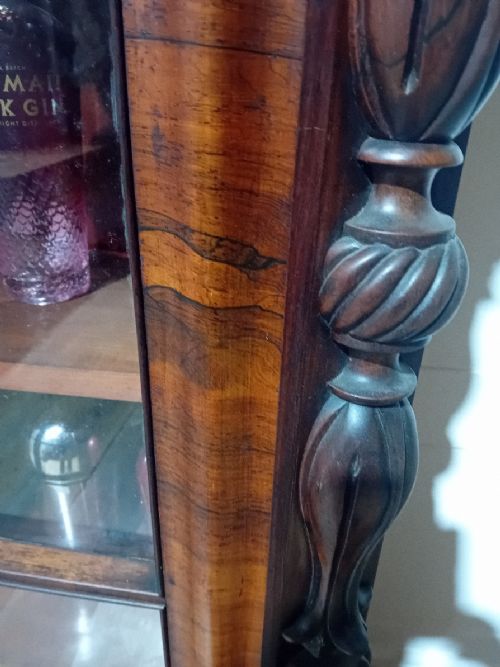 ANTIQUE VICTORIAN ROSEWOOD GLAZED BOOKCASE C1880 - ADDITIONAL PHOTO 14