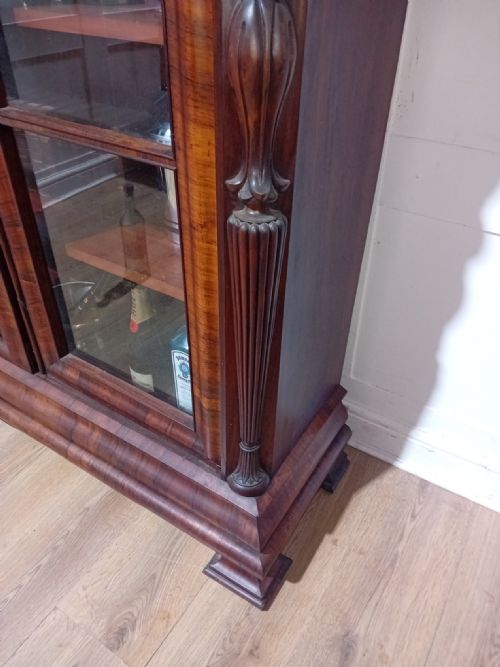 ANTIQUE VICTORIAN ROSEWOOD GLAZED BOOKCASE C1880 - ADDITIONAL PHOTO 15