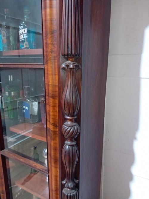 ANTIQUE VICTORIAN ROSEWOOD GLAZED BOOKCASE C1880 - ADDITIONAL PHOTO 16