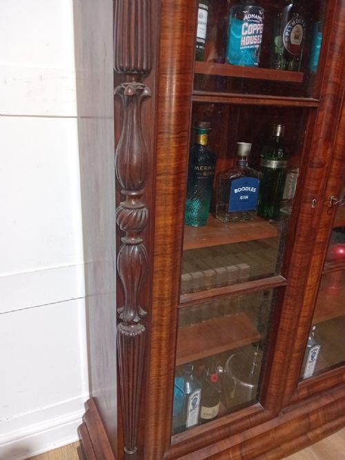 ANTIQUE VICTORIAN ROSEWOOD GLAZED BOOKCASE C1880 - ADDITIONAL PHOTO 19