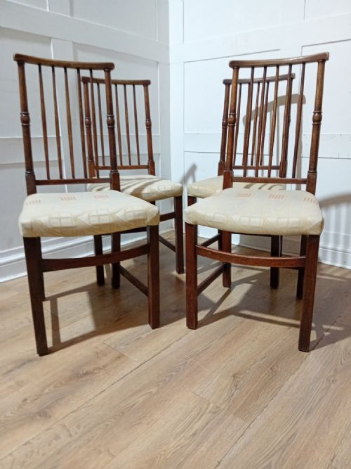 LIBERTY CO SET OF 4 CHARLES BEVAN OAK CHAIRS ARTS CRAFTS - ADDITIONAL PHOTO 4