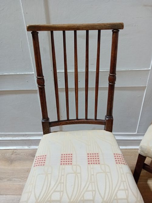 LIBERTY CO SET OF 4 CHARLES BEVAN OAK CHAIRS ARTS CRAFTS - ADDITIONAL PHOTO 5