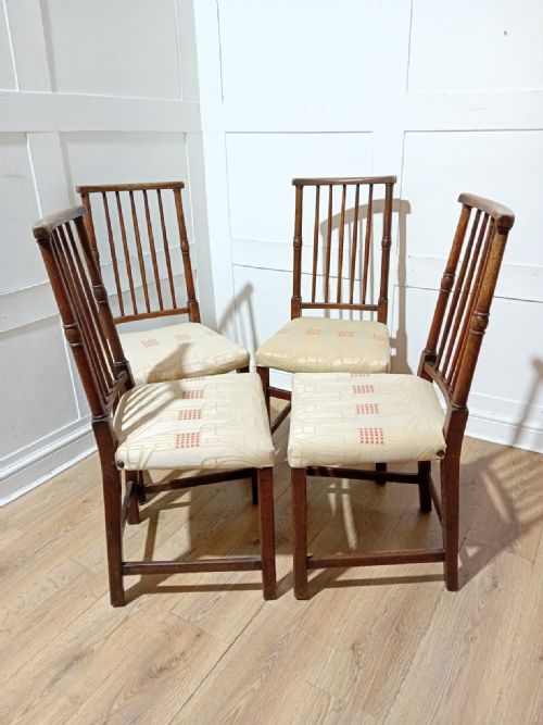 LIBERTY CO SET OF 4 CHARLES BEVAN OAK CHAIRS ARTS CRAFTS - ADDITIONAL PHOTO 6