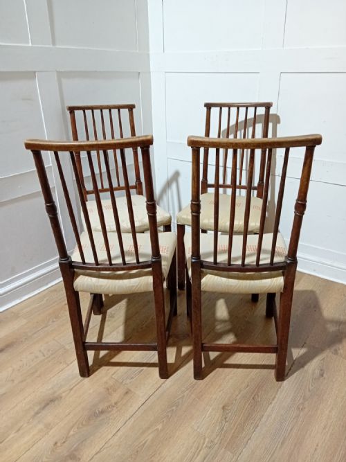 LIBERTY CO SET OF 4 CHARLES BEVAN OAK CHAIRS ARTS CRAFTS - ADDITIONAL PHOTO 7