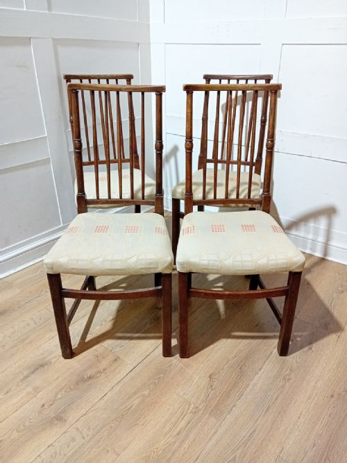 LIBERTY CO SET OF 4 CHARLES BEVAN OAK CHAIRS ARTS CRAFTS - ADDITIONAL PHOTO 9