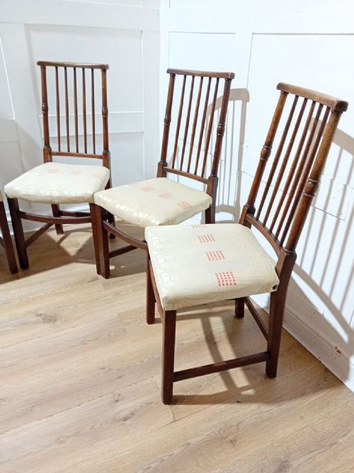 LIBERTY CO SET OF 4 CHARLES BEVAN OAK CHAIRS ARTS CRAFTS - ADDITIONAL PHOTO 12