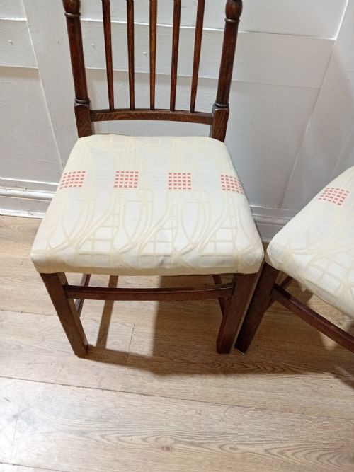 LIBERTY CO SET OF 4 CHARLES BEVAN OAK CHAIRS ARTS CRAFTS - ADDITIONAL PHOTO 17
