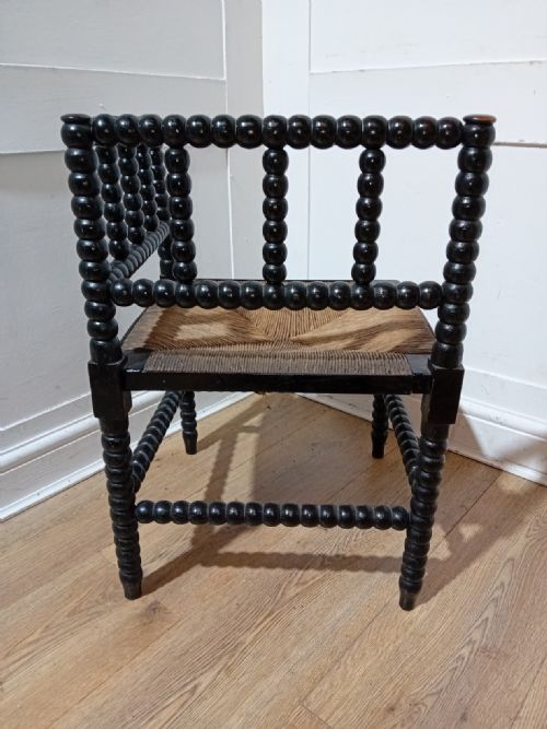 LIBERTY OF LONDON ARTS CRAFTS BOBBIN TURNED CORNER CHAIR C1880 - ADDITIONAL PHOTO 5