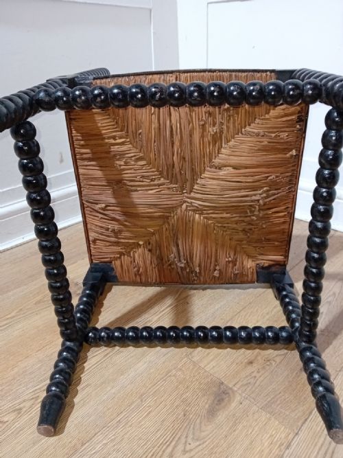 LIBERTY OF LONDON ARTS CRAFTS BOBBIN TURNED CORNER CHAIR C1880 - ADDITIONAL PHOTO 7