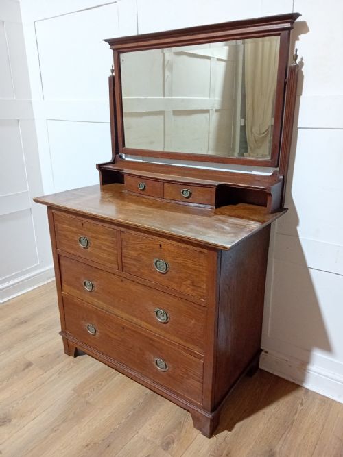 ARTS CRAFTS HARRIS LEBUS OF LONDON OAK DRESSING CHEST C18801900 - ADDITIONAL PHOTO 2